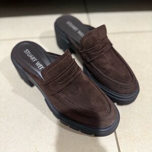 Stuart Weitzman Dark Brown Men's Slip-On Loafers